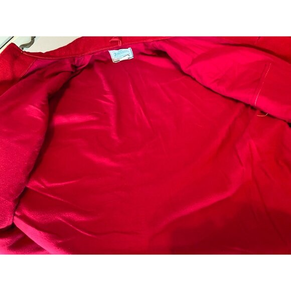 Vintage Johnson Woolen Mills Red Wool Jacket Size 44 USA Buttons 4 Pockets - Picture 5 of 12